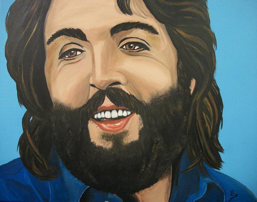 900x707 Bearded Paul Mccartney Painting By Edward Pebworth - Mccartney Painting