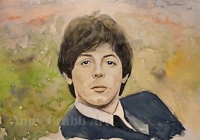400x279 Paul Mccartney Beatles Original Watercolour Painting By Andy - Mccartney Painting