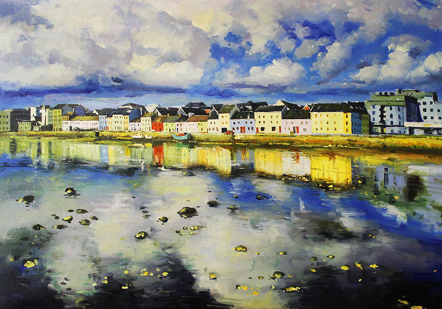 900x630 Long Walk Reflections, Galway Painting By Conor Mcguire - Mcguire Painting