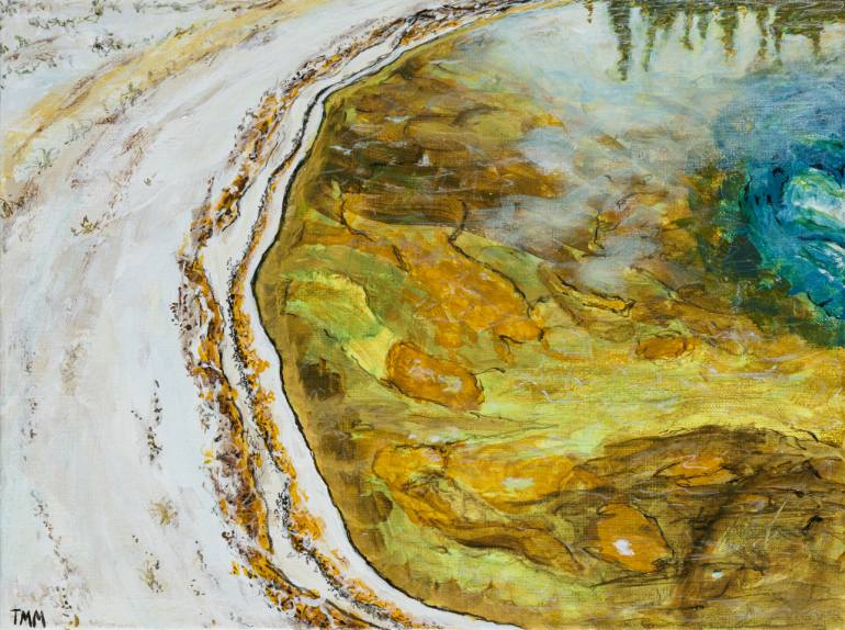 770x574 Saatchi Art Yellowstone Pool 01 Painting By Timothy Mcguire - Mcguire Painting