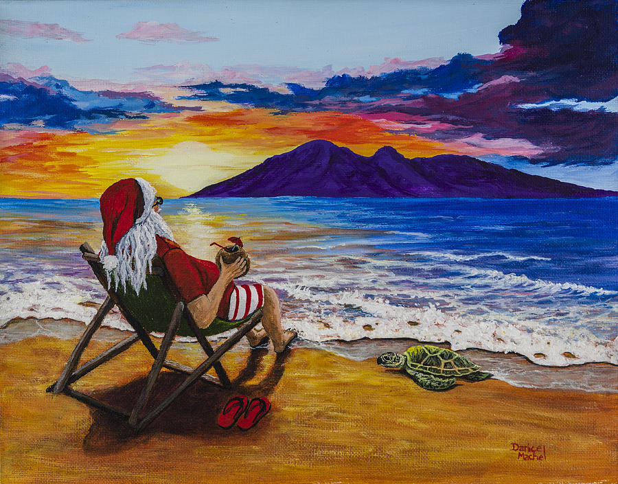 900x705 Sunset Santa Painting By Darice Machel Mcguire - Mcguire Painting