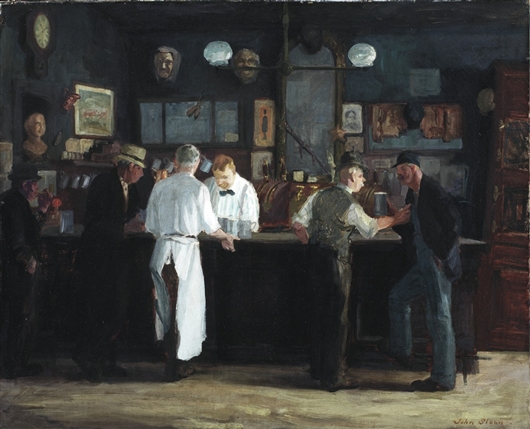 530x429 Mcsorley's Bar Painting John Sloan Oil Paintings - Mcsorleys Bar Painting