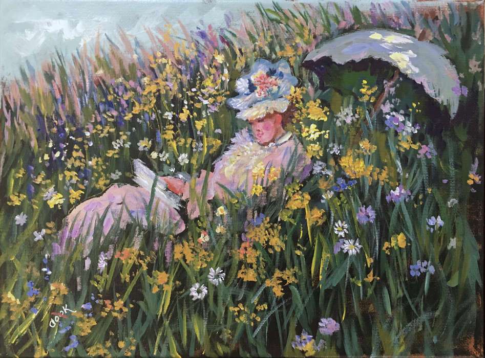 Meadow Painting at PaintingValley.com | Explore collection of Meadow ...