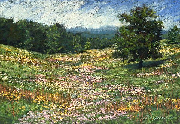 599x414 Meadow Painting By L Diane Johnson - Meadow Painting