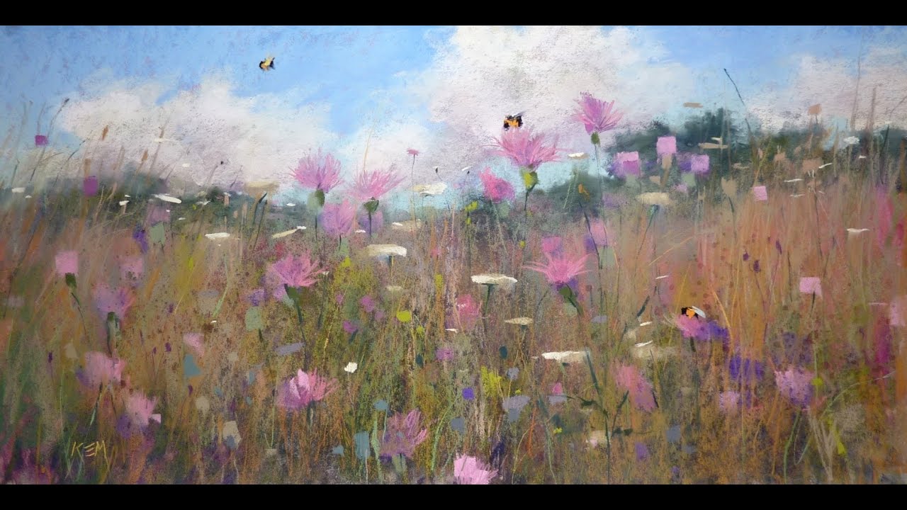 1280x720 Sunday Studio Painting A Wildflower Meadow With Pastels - Meadow Painting