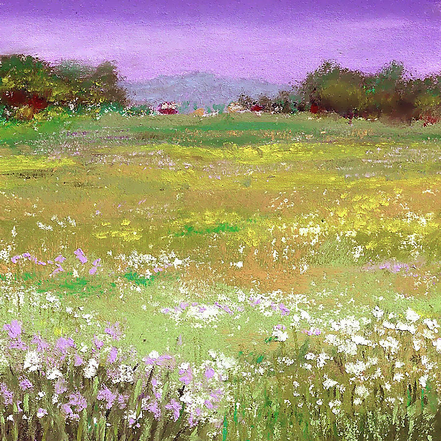 900x900 The Meadow Painting By David Patterson - Meadow Painting