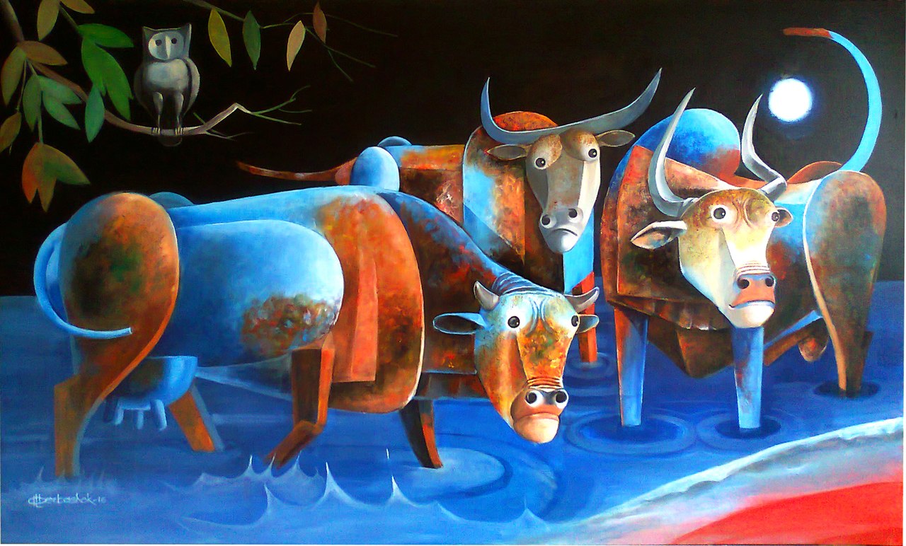 1280x772 Buy Blood River Handmade Painting By Albert Ashok. Code - Meaningful Painting
