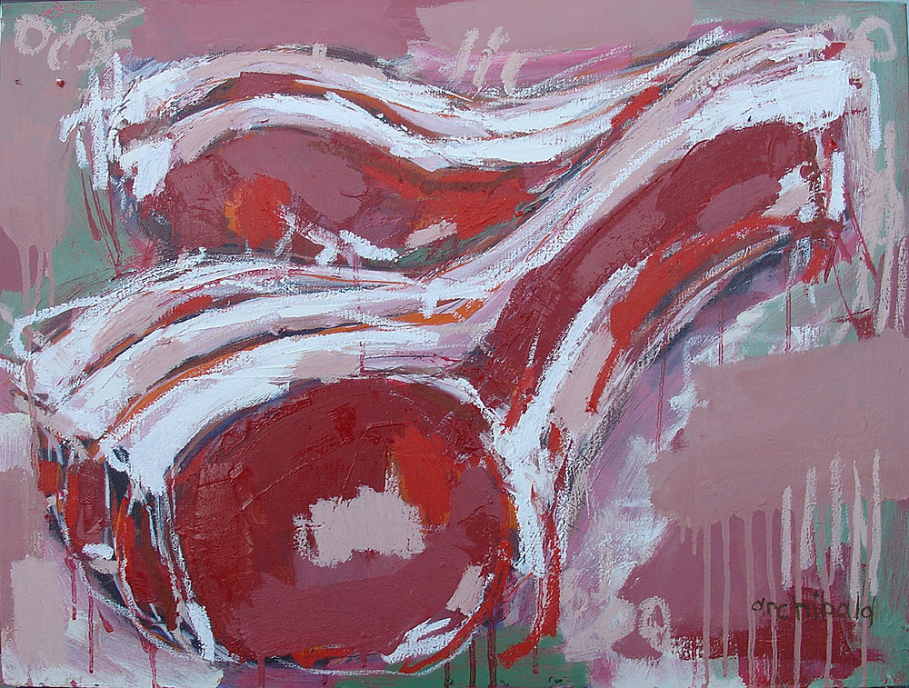 1000x757 Meat And Vegetables - Meat Painting