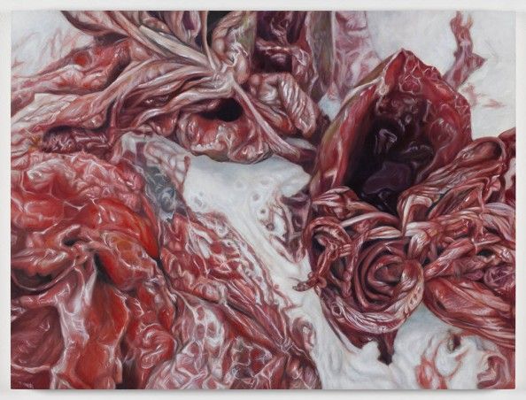 594x452 Hibiscus Slide Meat Painting By Victoria Reynolds Paintings - Meat Painting