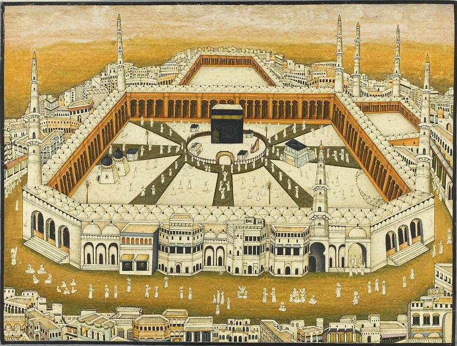900x681 A Miniature View Of Mecca Painting By Motionage Designs - Mecca Painting