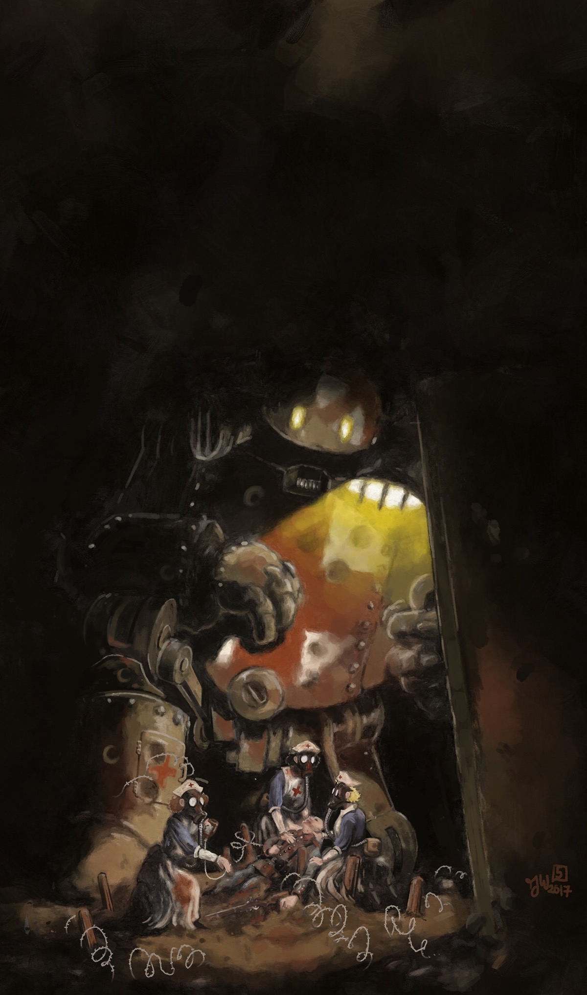 1200x2032 Wwone Mech Painting Two On Behance - Mech Painting