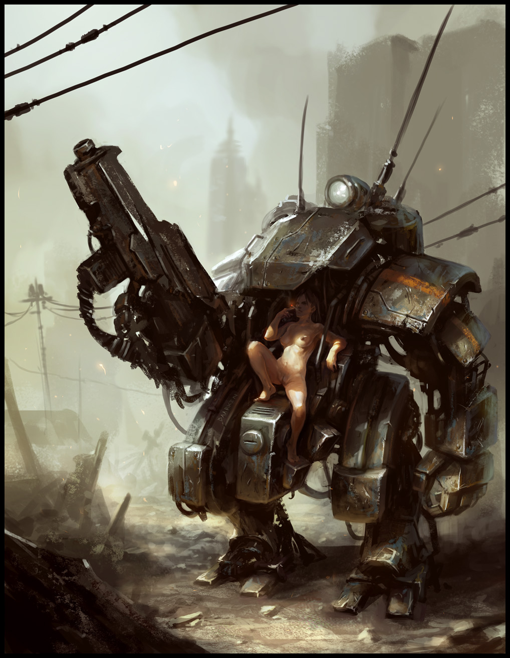 Дизельпанк солдат робот