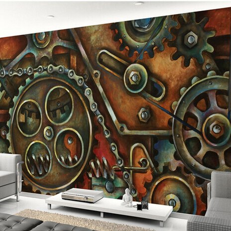 464x464 Free Shipping Metal Gear Mechanical Fantasy Perspective Painting - Mechanical Painting