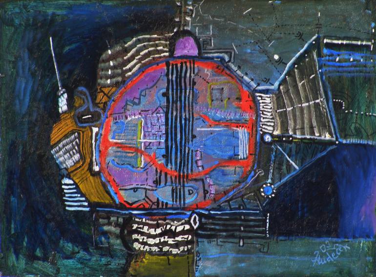 770x566 Saatchi Art Mechanical Fish Painting By Otakar - Mechanical Painting