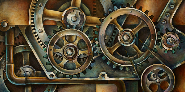 600x300 Harmony 2 Painting By Michael Lang - Mechanical Painting