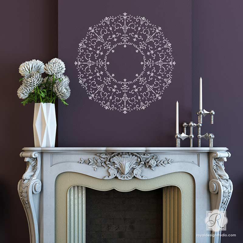 800x800 Medallion Ceiling Stencils - Medallion Painting