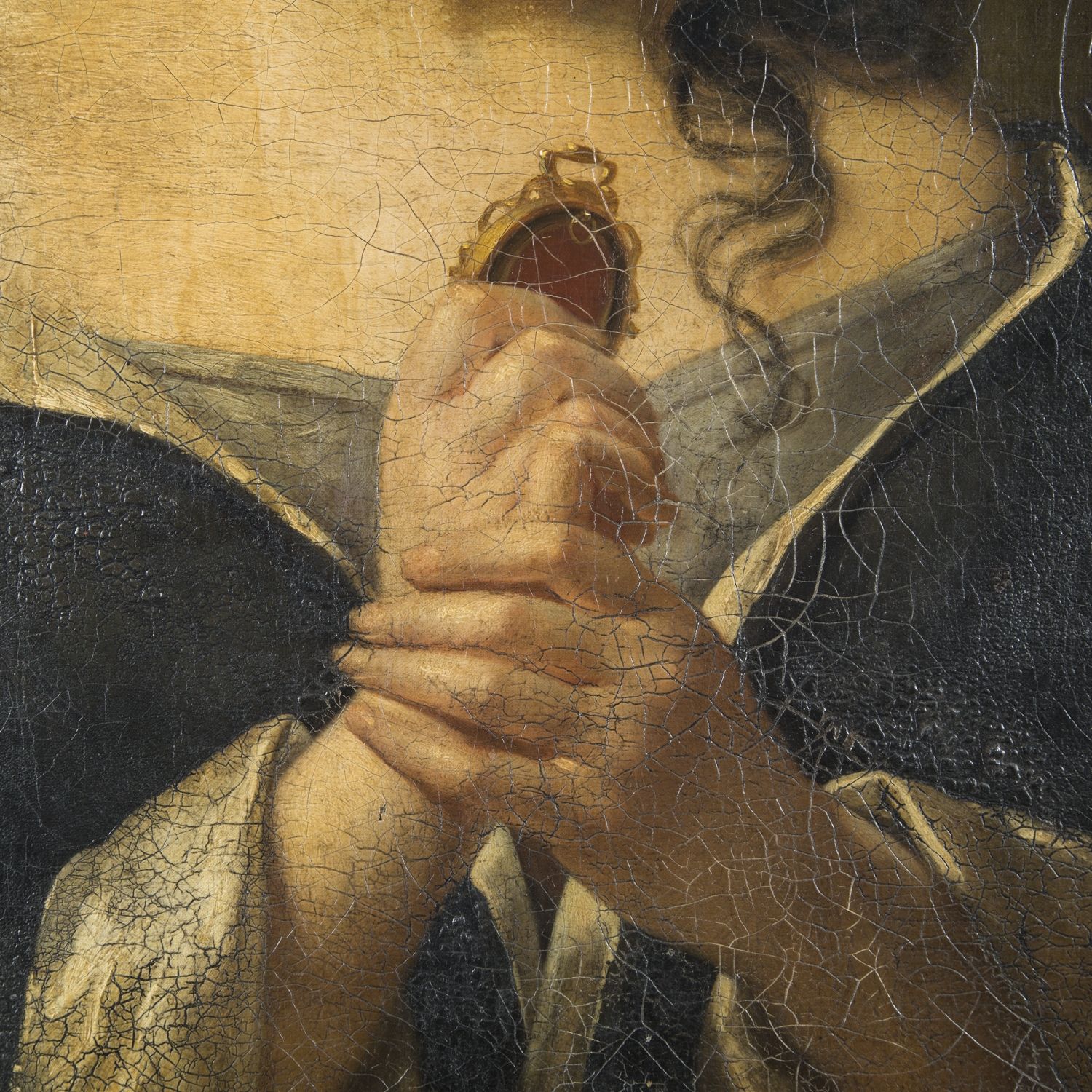 1500x1500 Jules Laure. Portrait Of Lady Holding A Medallion, Painting - Medallion Painting