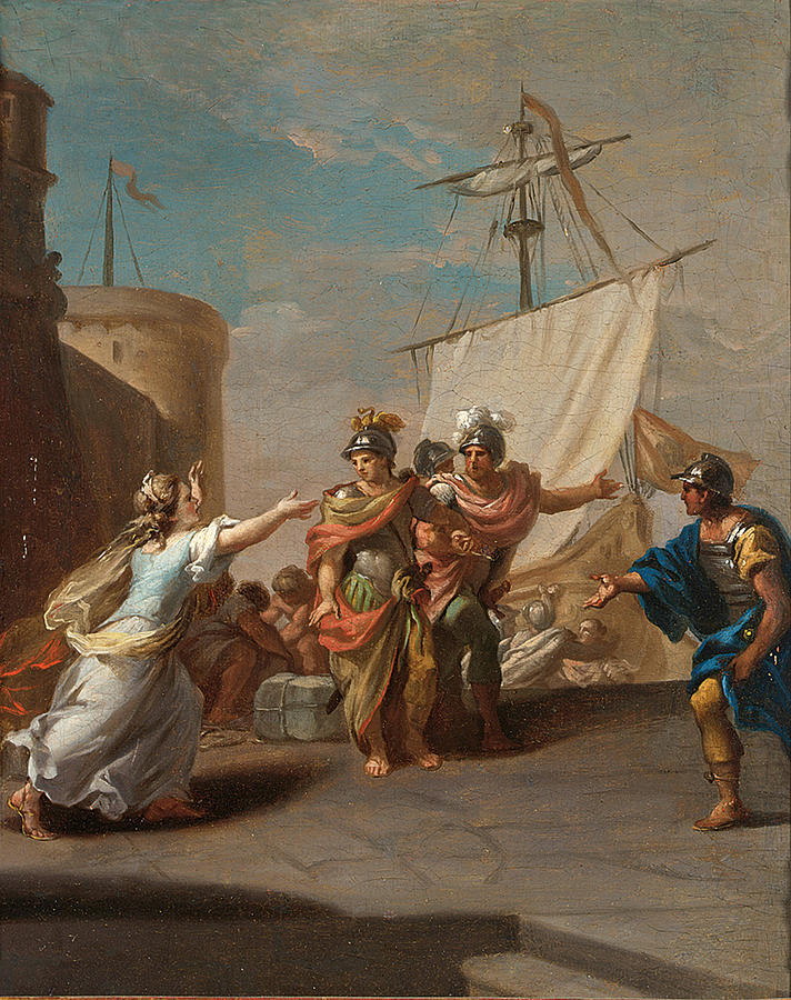 712x900 The Flight Of Medea With The Argonauts Painting By Attributed - Medea Painting