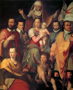 244x300 Virgin And Child With St Anne And Members Of The Medici Family As - Medici Family Painting