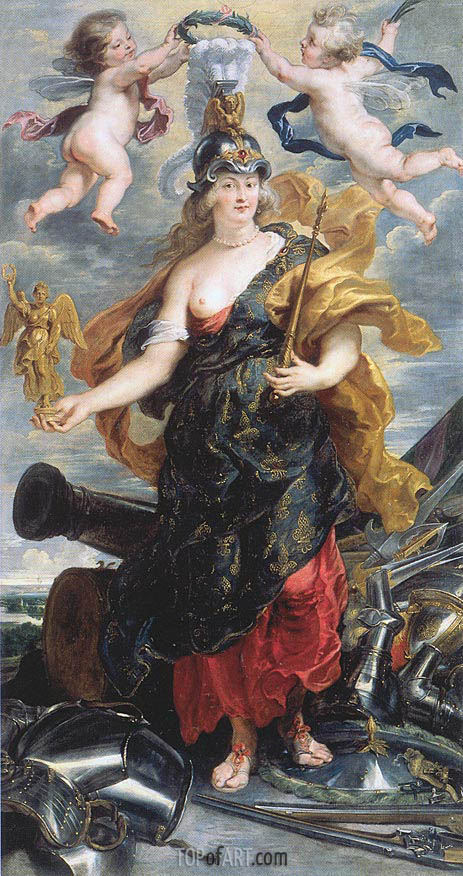 463x876 Marie De Medici As Bellona Rubens Painting Reproduction 3490 - Medici Painting