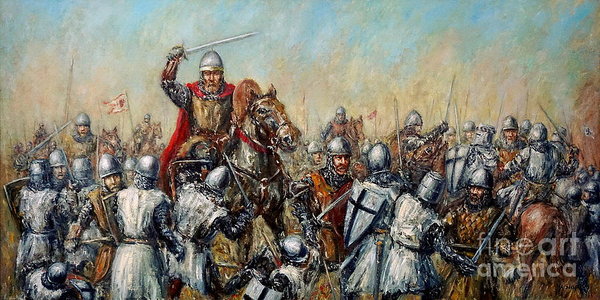 600x300 Medieval Battle Art Print By Arturas Slapsys - Medieval Battle Painting