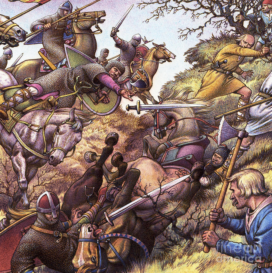 896x900 Medieval Battle Scene Painting By Pat Nicolle - Medieval Battle Painting