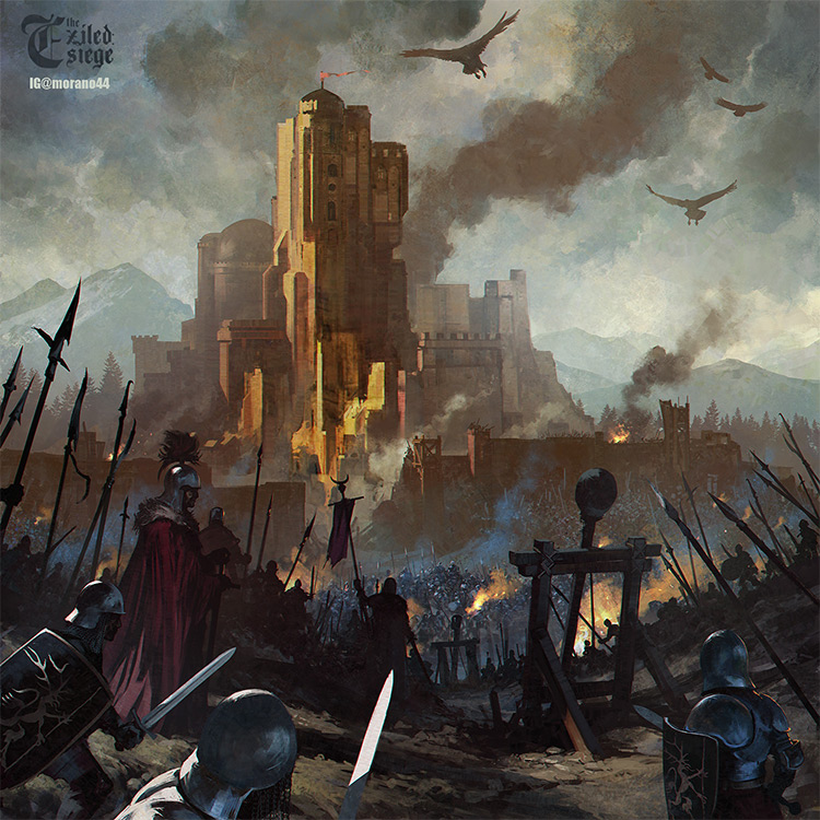 750x750 Medieval Buildings And Towns For Concept Art Inspiration - Medieval Battle Painting