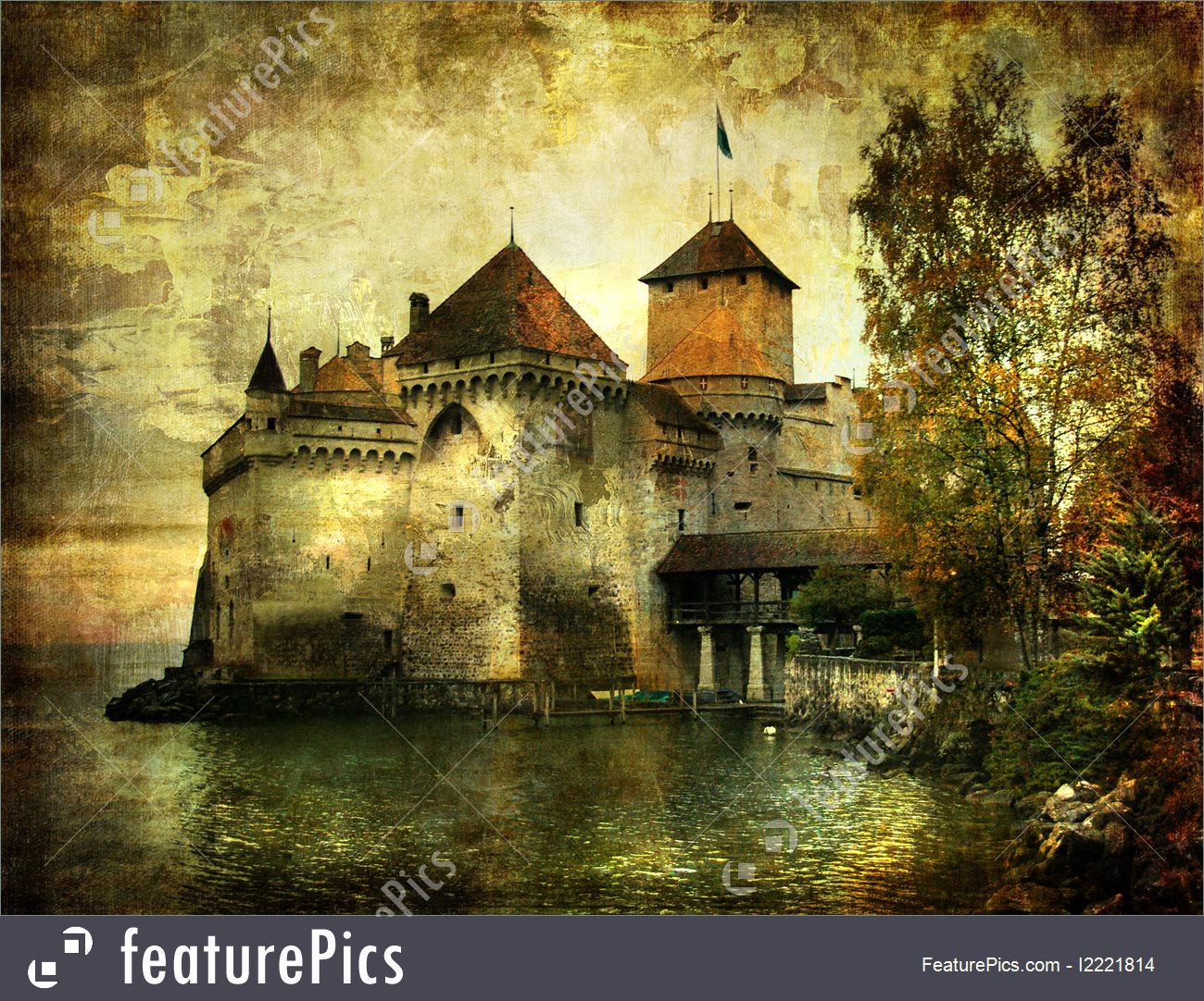 1300x1082 Historical Architecture Medieval Castle Cheilion (From My Castles - Medieval Castle Painting