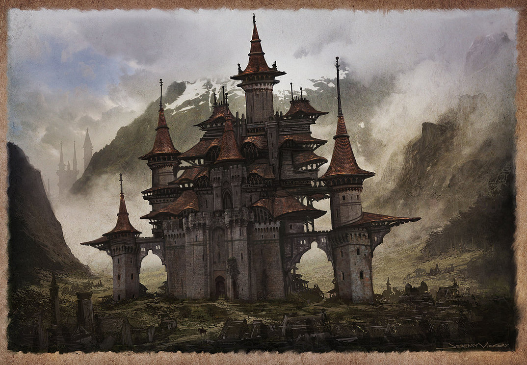 1074x744 Medieval Castle Study By Jermilex - Medieval Castle Painting