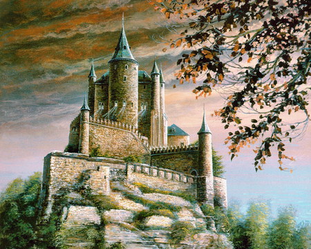450x360 Painting Medieval Castle - Medieval Castle Painting