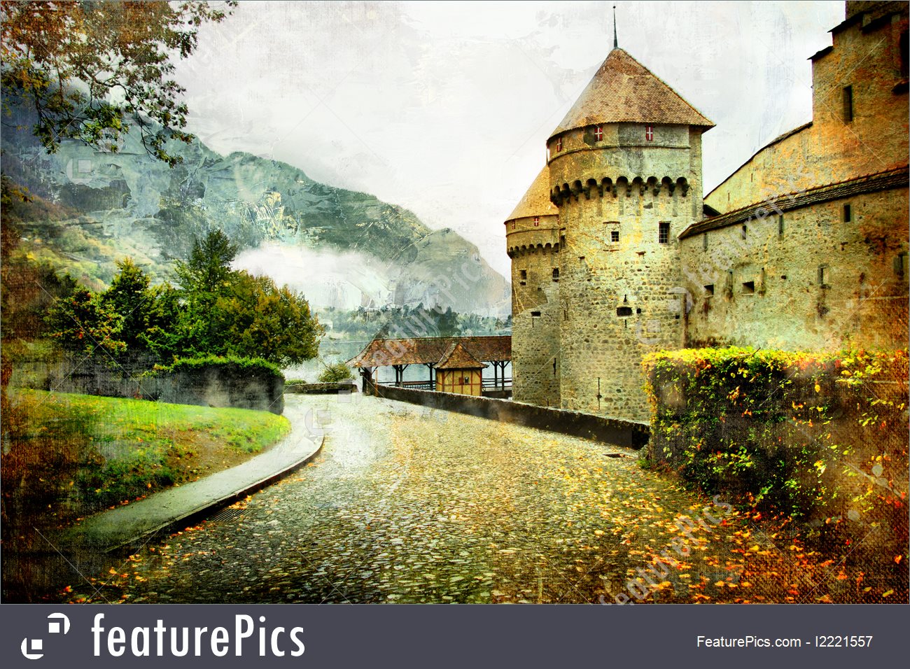 1300x956 Historical Architecture Castle - Medieval Castle Painting