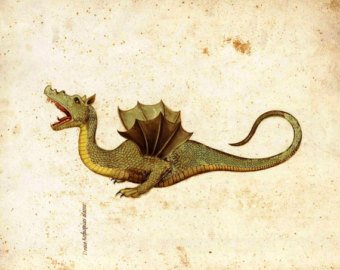 340x270 Items Similar To Medieval Italian Dragon Painting, Animal Monsters - Medieval Dragon Painting