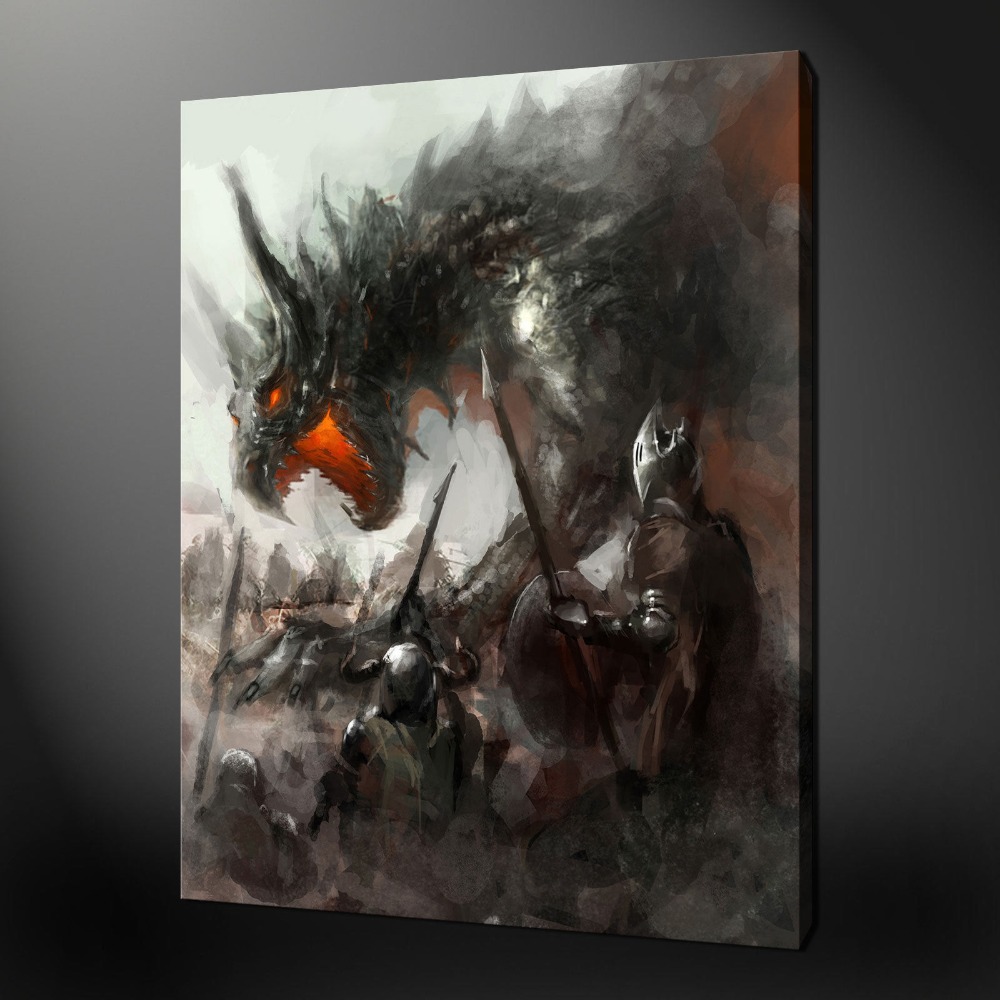 1000x1000 Medieval Dragon Fantasy Art Oil Painting 2017 Good Art Painting - Medieval Dragon Painting