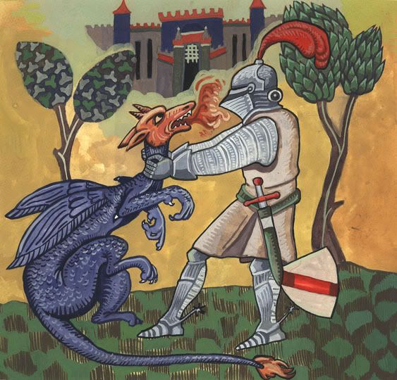 563x540 Medieval Dragon Painting - Medieval Dragon Painting