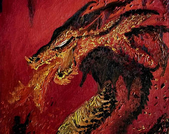 340x270 Dragon Painting Etsy - Medieval Dragon Painting