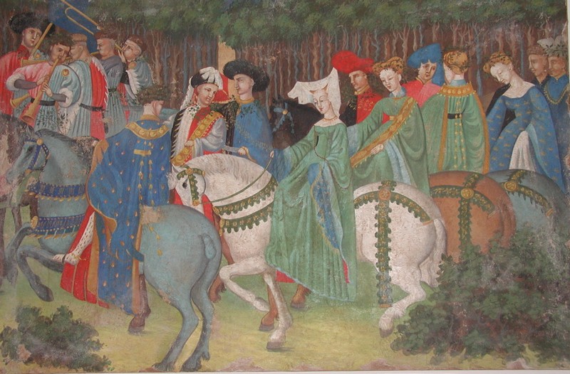 800x526 Painting ( Fresco ) Horse Walk Medieval Xv Century Fresco Arte - Medieval Horse Painting