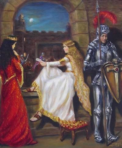 400x485 Medieval Art Castle Medieval Painting 2 Wlooped Song Contents - Medieval Maiden Painting