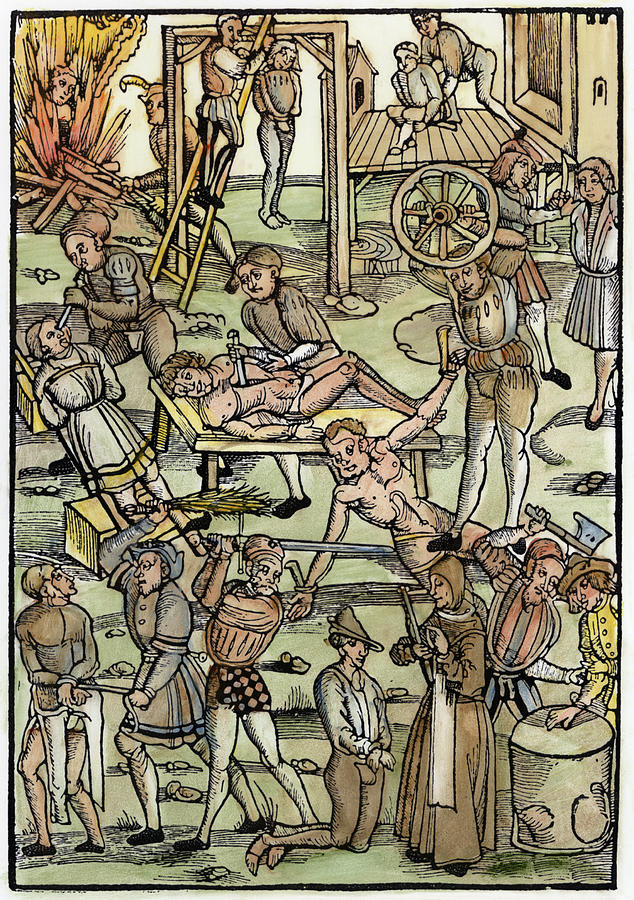 634x900 Medieval Torture, 1508 Painting By Granger - Medieval Torture Painting