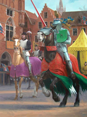 300x401 Medieval Jousting Art, Paintings, Prints And Cards By Graham Turner - Medieval Tournament Painting