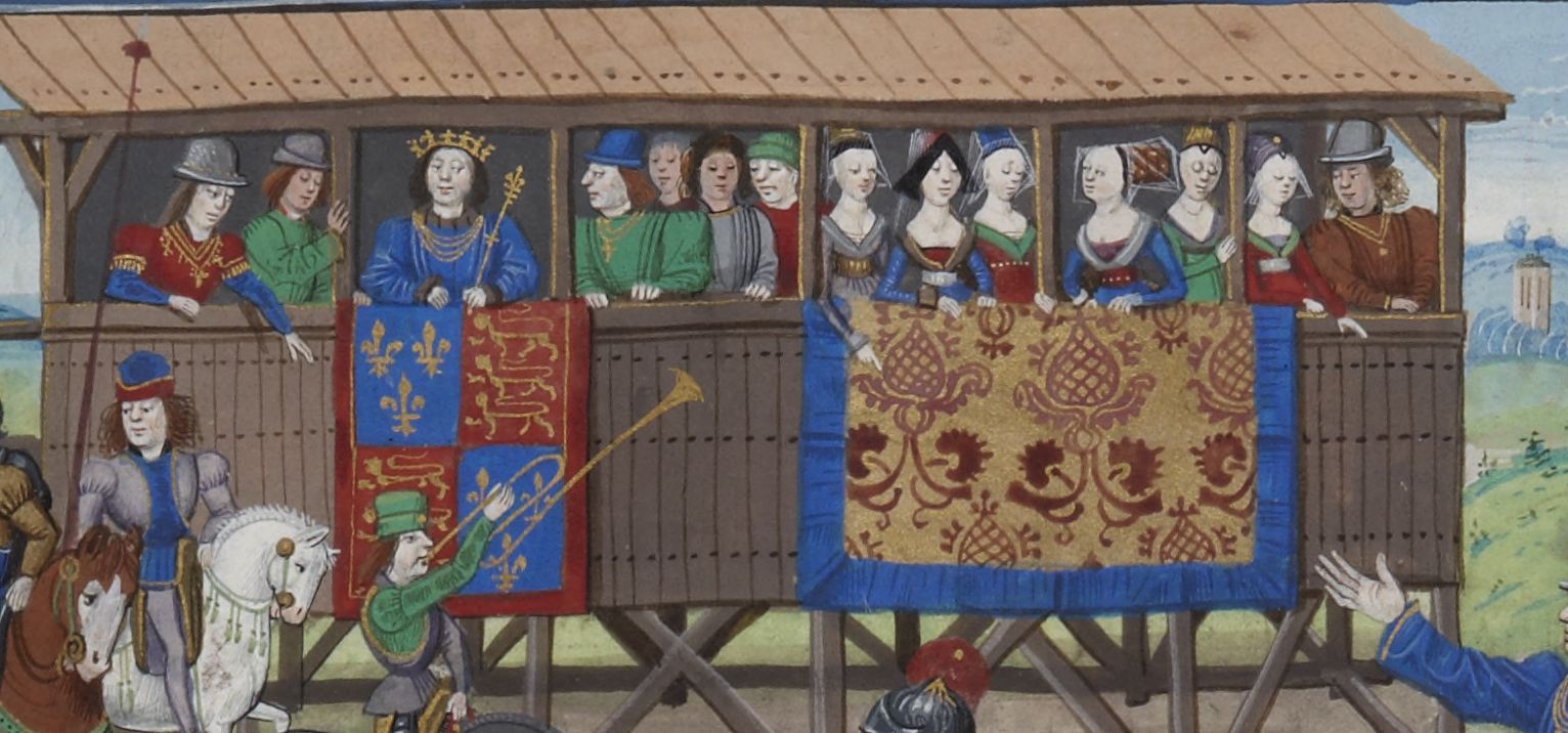 1532x716 Tournament Spectators Manuscript Art - Medieval Tournament Painting