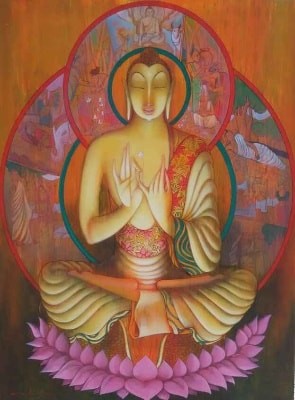 295x400 Buy Meditation Painting By Amritraj Koban Online - Meditation Painting