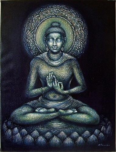 381x500 Gautam Buddha In Meditation 2 Paintings - Meditation Painting