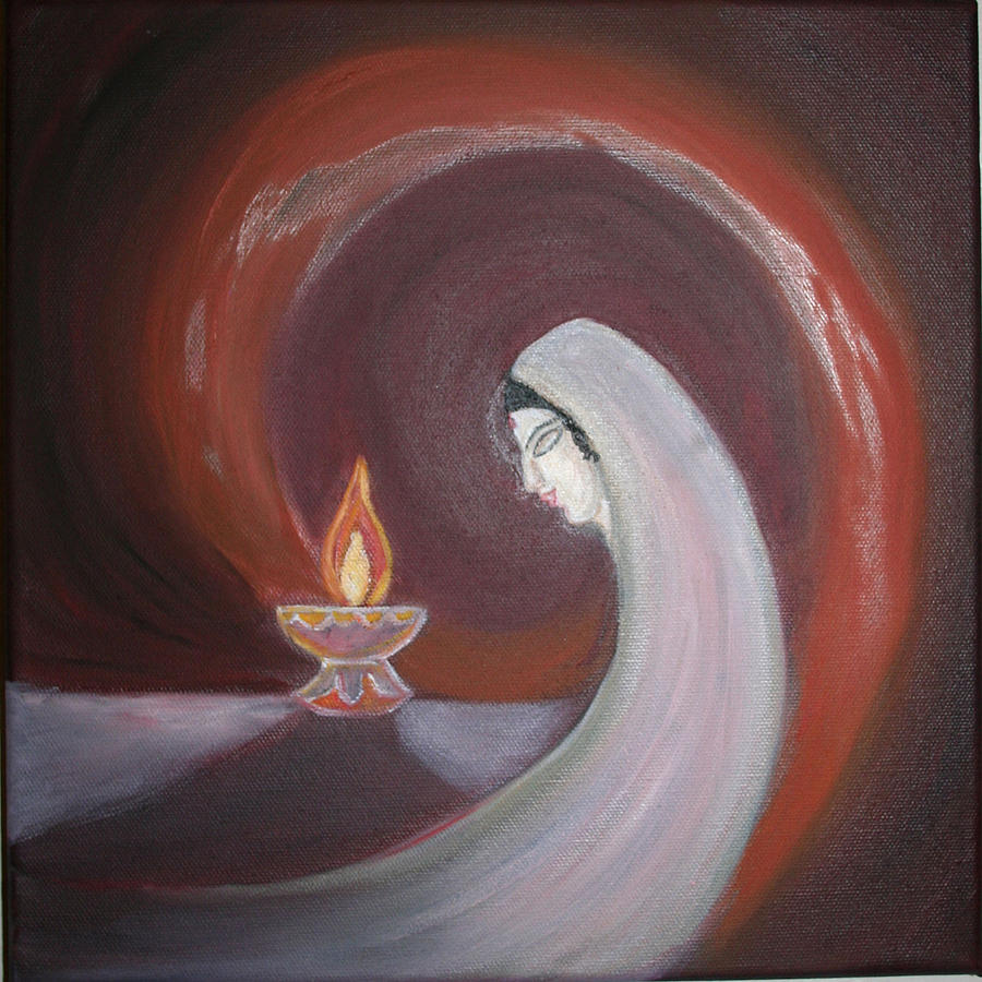 900x900 Meditation Painting By Shilpicreativearts - Meditation Painting