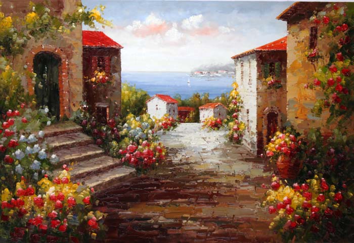 700x481 Mediterranean Landscape Oil Painting 24x36 Id4834 - Mediterranean Landscape Painting
