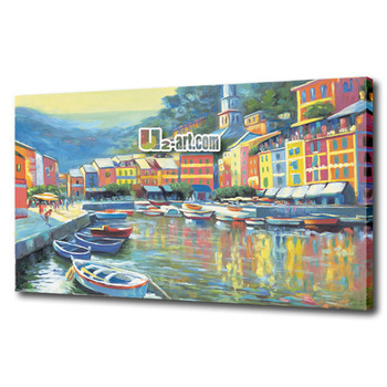 350x350 City On Canvas Mediterranean Landscape Painting On Study Room Wall - Mediterranean Landscape Painting