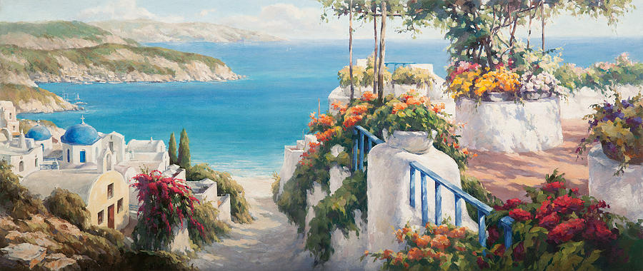 900x380 Mediterranean Landscape Painting By Yanko Yanev - Mediterranean Landscape Painting