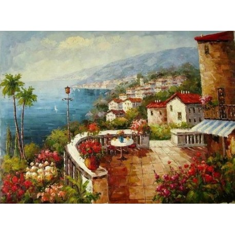 458x458 Mediterranean 85784 Oil Painting Reproductions - Mediterranean Oil Painting