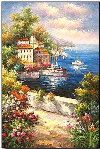 328x489 Mediterranean Oil Painting Ev Oil, Paintings - Mediterranean Oil Painting