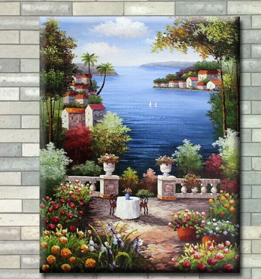 514x550 China Handmade Painted Oil Painting Mediterranean Landscape - Mediterranean Oil Painting