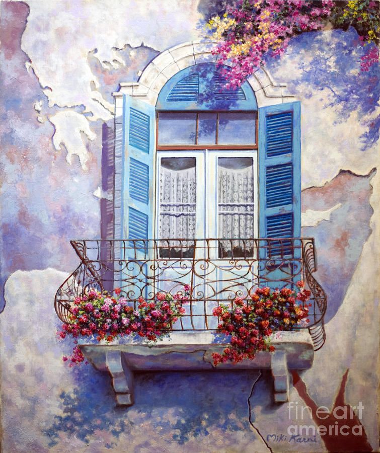 755x900 Window To The Mediterranean Painting - Mediterranean Painting